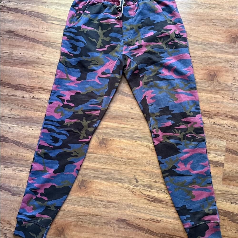 Munster Gray, Green, Black and Pink Camo Kids Joggers